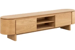 Modernes TV-Board OAK GRAIN 200cm natur Eichenholz zwei Fächer mit Schubladen