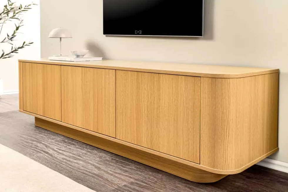 Modernes TV-Board VALHALLA WOOD 160cm natur Eichenholz Lowboard mit Stauraum