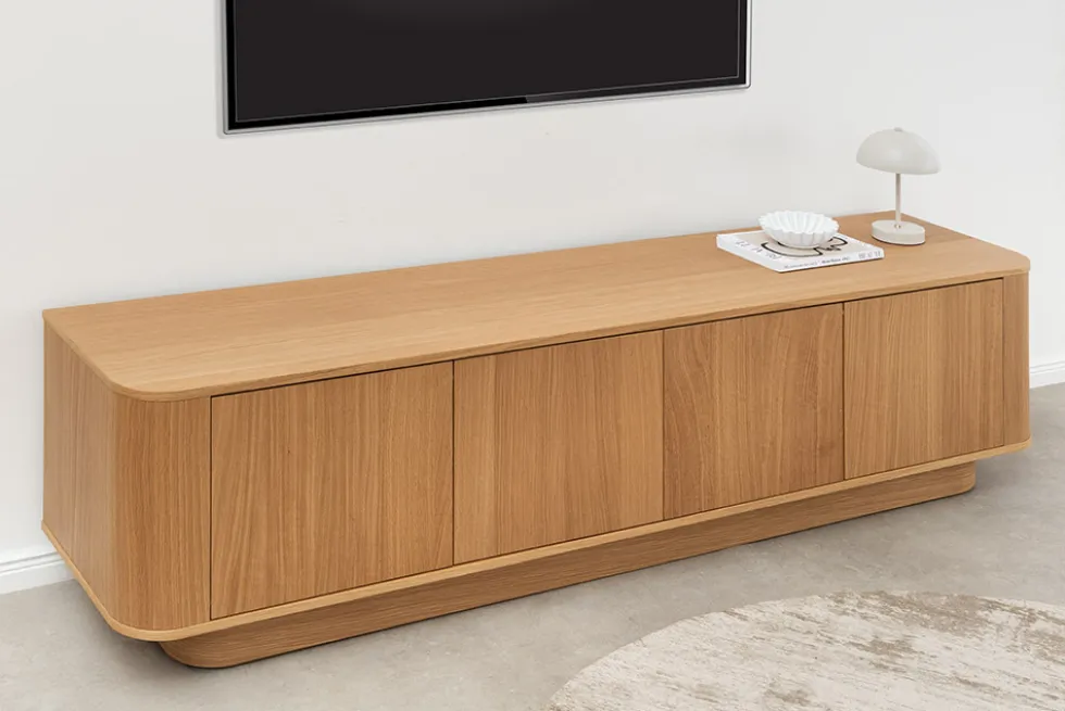 Modernes TV-Board VALHALLA WOOD 180cm natur Eichenholz Lowboard mit Stauraum