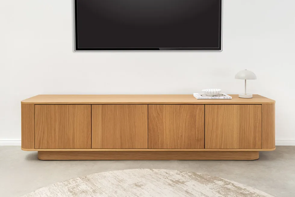 Modernes TV-Board VALHALLA WOOD 180cm natur Eichenholz Lowboard mit Stauraum