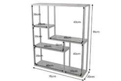 Modernes Wandregal SLIM LINE 90cm graphit Metall hängend