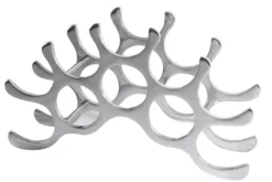 Modernes Weinregal FLAME 48cm silber für 10 Flaschen Flaschenhalter