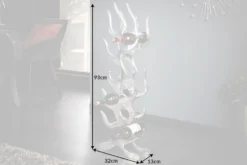Modernes Weinregal FLAME 93cm silber für 9 Flaschen Flaschenhalter