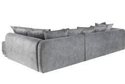 Modernes XXL Ecksofa DECADENCIA 320cm silbergrau Samt Bigsofa inkl. Kissen