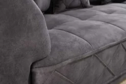 Modernes XXL Ecksofa DECADENCIA 320cm dunkelgrau Samt Bigsofa inkl. Kissen
