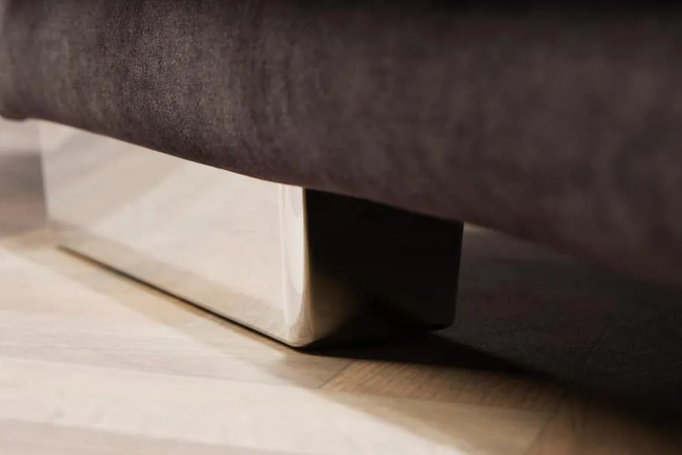 Modernes XXL Ecksofa DECADENCIA 320cm dunkelgrau Samt Bigsofa inkl. Kissen