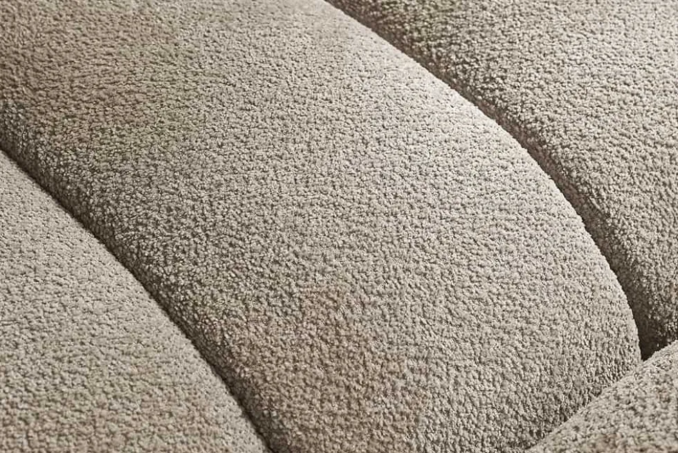 Modernes XXL Sofa ADLON 255cm champagner greige Bouclé Bigsofa Federkern inkl. Kissen