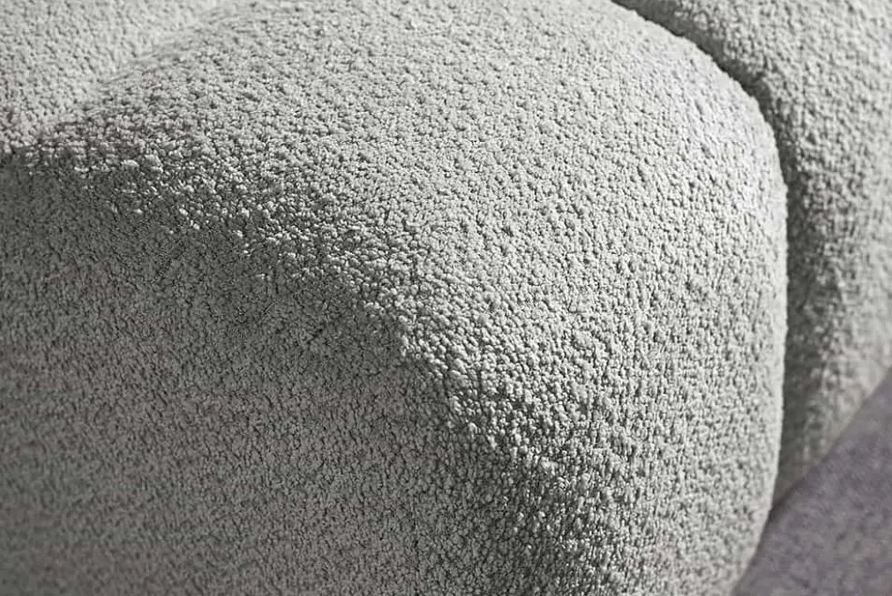 Modernes XXL Sofa CLOUD 260cm grau Bouclé Bigsofa Federkern inkl. Kissen