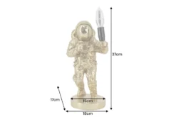 Moderne Tischlampe ASTRONAUT 40cm gold Skulptur handmade
