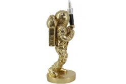 Moderne Tischlampe ASTRONAUT 40cm gold Skulptur handmade