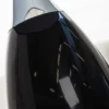 Moderne Tischlampe CARLA 60cm schwarz silber mit Leinenschirm