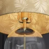 Moderne Tischlampe CLASSICO 50cm transparent Glas weiß gold Leinenschirm