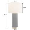 Moderne Tischlampe ELEGANCIA 70cm schwarz gold Keramik rund Stoffschirm