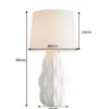 Moderne Tischlampe ELEGANCIA 65cm weiß gold Keramik weißer Leinenschirm