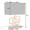 Moderne Tischleuchte ATLANTIS 56cm gold Stoffschirm schwarz Marmor Lampe
