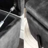 Moderne Truhenbank LOFT 100cm grau Samt Sitzbank mit Stauraum gespolstert schwarz Metall