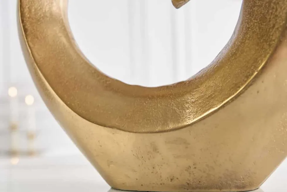 Moderne Vase WAVE 47cm gold Aluminium poliert Dekoration