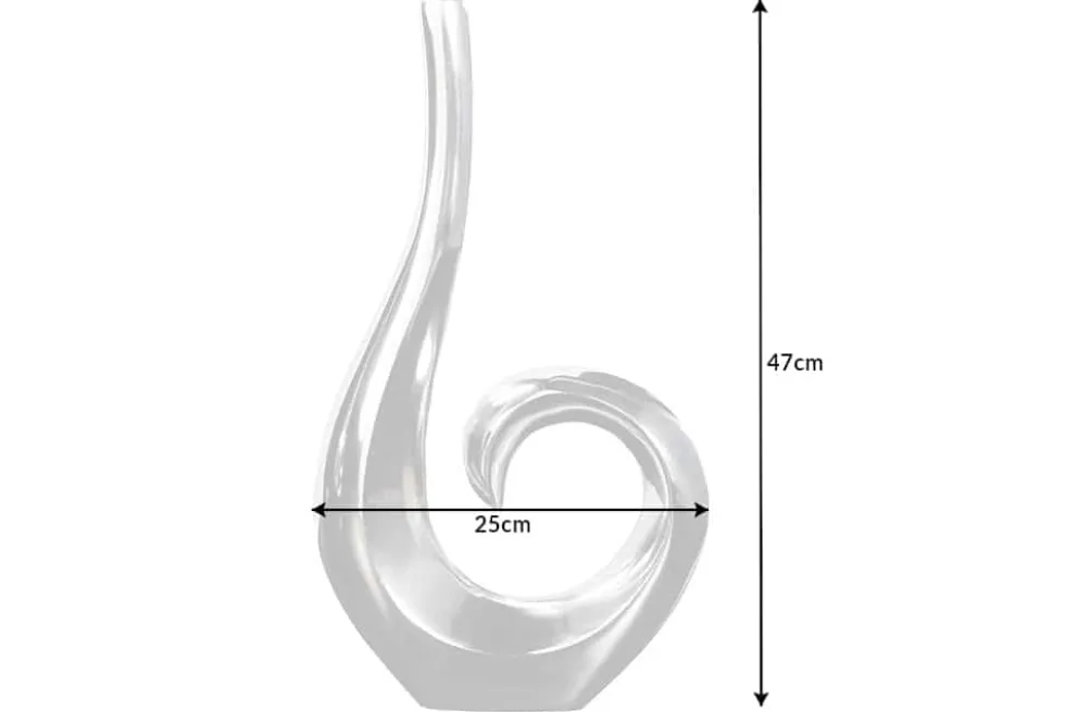 Moderne Vase WAVE 47cm silber Aluminium poliert Dekoration