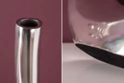 Moderne Vase WAVE 47cm silber Aluminium poliert Dekoration