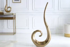 Moderne Vase WAVE XL 106cm gold Aluminium poliert Dekoration