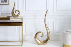 Moderne Vase WAVE XL 106cm gold Aluminium poliert Dekoration