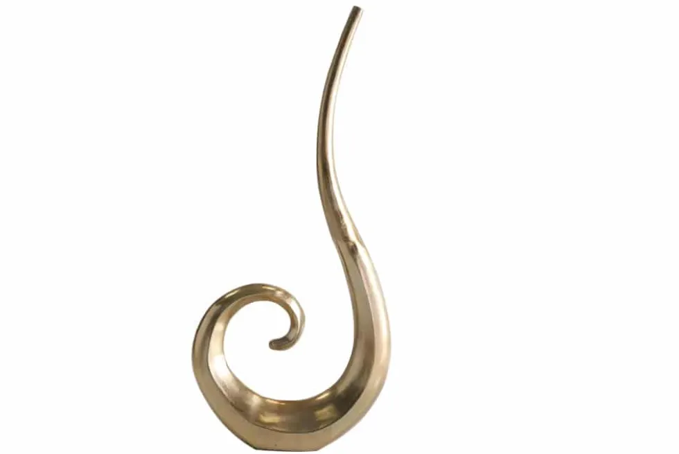 Moderne Vase WAVE XL 106cm gold Aluminium poliert Dekoration