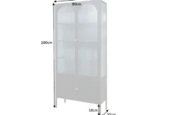 Moderne Vitrine PARIS 180cm schwarz gold Riffelglas Metall Highboard Schrank