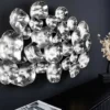 Moderne Wanddekoration VARIATION 105cm silber Metall handmade