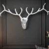 Moderne Wanddekoration VEADO 100cm silber Hirschgeweih