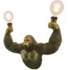 Moderne Wandlampe KING APE 50cm gold Affen-Skulptur handmade