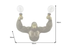 Moderne Wandlampe KING APE 50cm gold Affen-Skulptur handmade