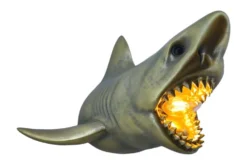 Moderne Wandlampe SHARK 40cm gold Hai-Skulptur handmade