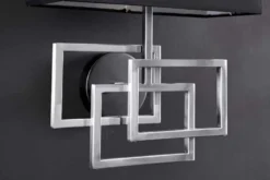 Moderne Wandleuchte ATLANTIS 44cm silber Stoffschirm schwarz Lampe