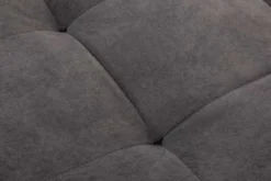 Moderne Wohnlandschaft KENT 220cm grau Samt Ecksofa Federkern inkl. Hocker und Kissen