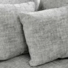 Moderne Wohnlandschaft KENT 220cm grau Strickstoff Ecksofa inkl. Hocker und Kissen