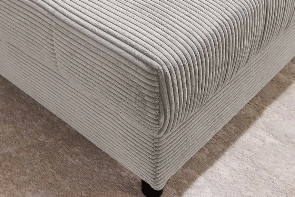 Moderne XXL Wohnlandschaft KENT 305cm greige Cord Bigsofa inkl. Hocker Federkern