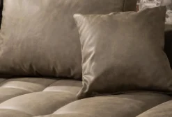Moderne XXL Wohnlandschaft KENT 305cm taupe Federkern Bigsofa inkl. Hocker