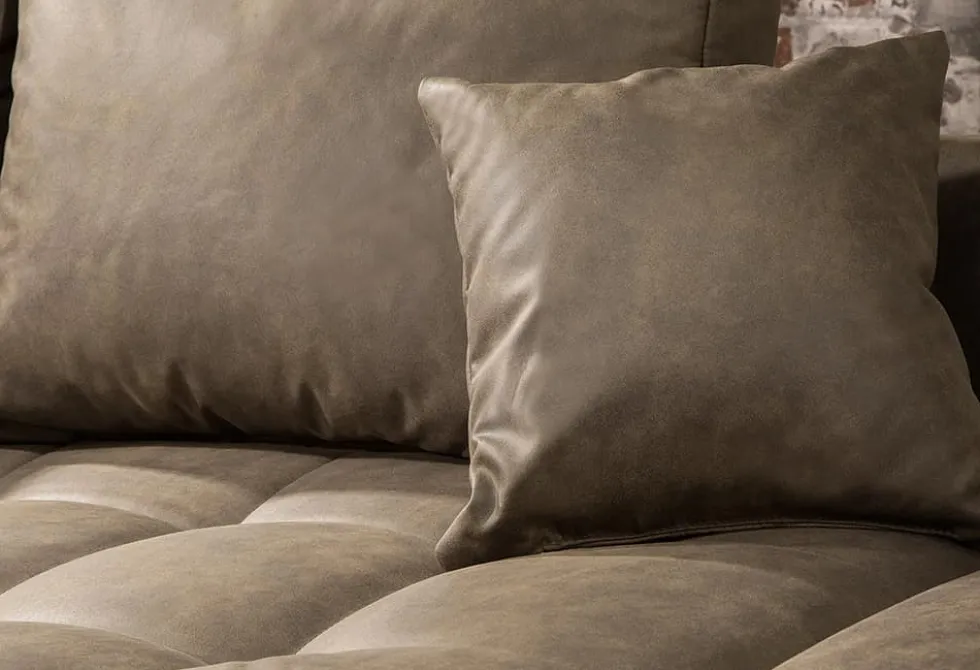 Moderne XXL Wohnlandschaft KENT 305cm taupe Federkern Bigsofa inkl. Hocker