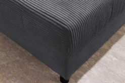 Moderne XXL Wohnlandschaft KENT 305cm anthrazit Cord Bigsofa inkl. Hocker Federkern