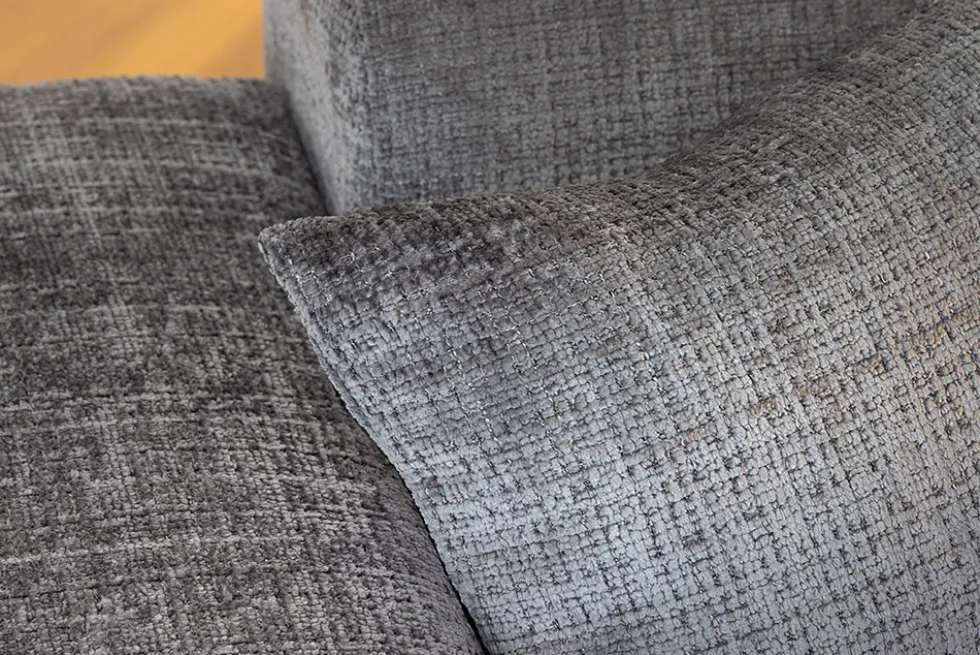 Moderne XXL Wohnlandschaft SIGNATUR 370cm grau Chenille Cremona U-Form Sofa inkl. Kissen