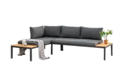 Modulare Garten Sitzgruppe ORLANDO LOUNGE 240cm anthrazit Aluminium wetterfest inkl. Kissen