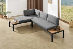 Modulare Garten Sitzgruppe ORLANDO LOUNGE 240cm anthrazit Aluminium wetterfest inkl. Kissen