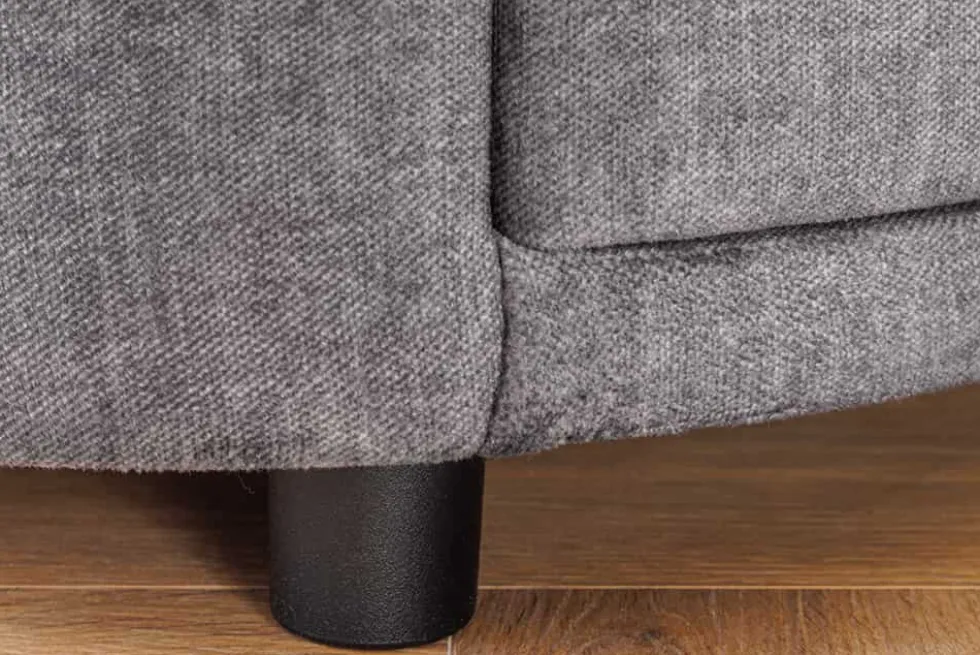 Nachttisch SIGNUM 55cm oval grau Vogue Seiden Samtstoff inkl. Beleuchtung Schubladen