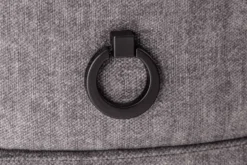 Nachttisch SIGNUM 55cm oval grau Vogue Seiden Samtstoff inkl. Beleuchtung Schubladen