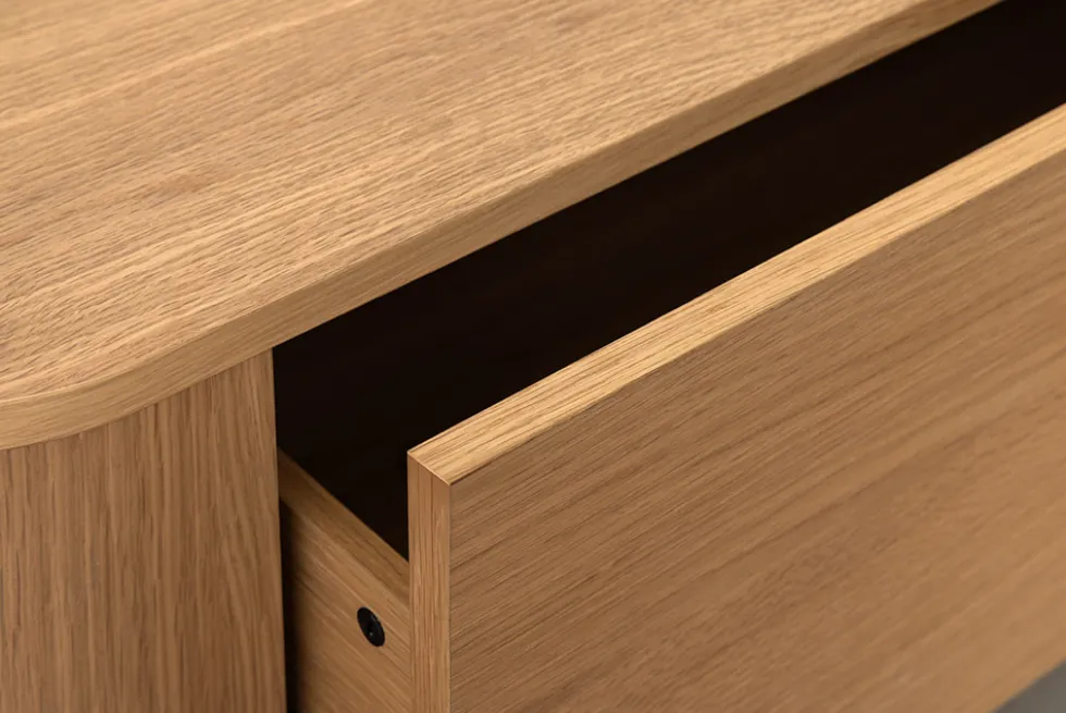 Nordischer Couchtisch VALHALLA WOOD 100cm natur Eichenholz mit Schublade