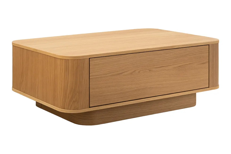 Nordischer Couchtisch VALHALLA WOOD 100cm natur Eichenholz mit Schublade