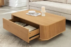 Nordischer Couchtisch VALHALLA WOOD 100cm natur Eichenholz mit Schublade