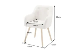 Nordischer Stuhl SCANDINAVIA MEISTERSTÜCK beige natur Strukturstoff Massivholzbeine