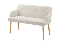 Nordische Sitzbank SCANDINAVIA MEISTERSTÜCK 115cm beige natur Massivholz mit Armlehne