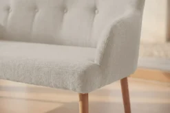 Nordische Sitzbank SCANDINAVIA MEISTERSTÜCK 115cm beige natur Massivholz mit Armlehne